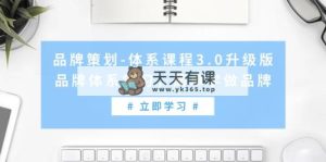 品牌策划-体系课程3.0升级版，品牌体系学习，简单学做品牌-天天有课网
