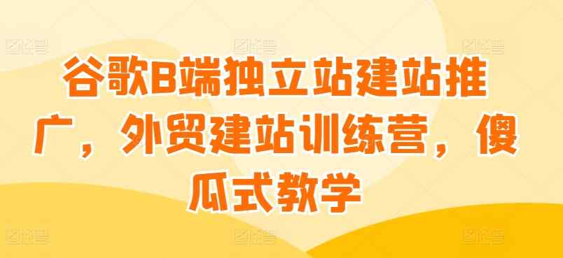 谷歌搜索B端独立站建站营销推广，外贸网站建设夏令营，简单化课堂教学-天天有课网