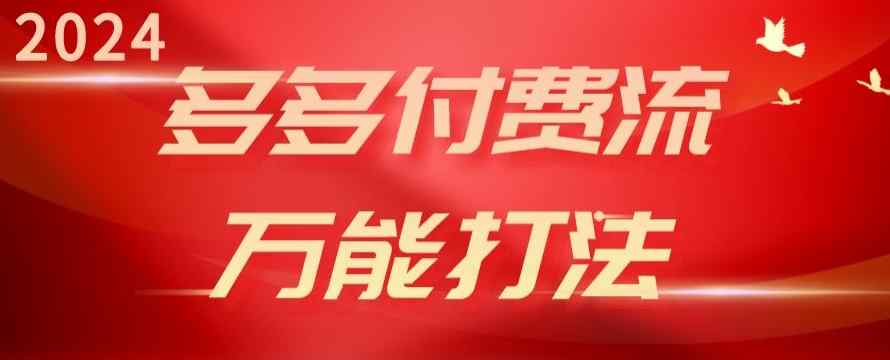 2024多多的付钱流全能玩法、强付钱爆款、总流量逻辑性、高转化、高建成投产【揭密】-天天有课网