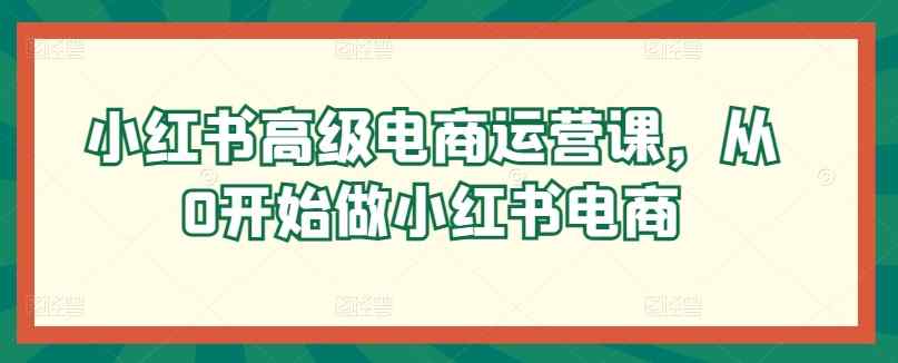 小红书的高端网店运营课，从0开始做起小红书电商-天天有课网