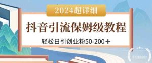 2024抖音吸粉公域自主创业粉,可变大,全攻略课程内容,轻轻松松日引50-200-天天有课网