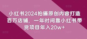 小红书的2024拍照优质内容打造出上百万店面，一年时间靠小红书的卖货新项目年收入20w-天天有课网