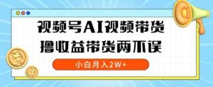 视频号AI视频带货，全程解放双手，撸收益带货两不误，小白月入2W+-天天有课网