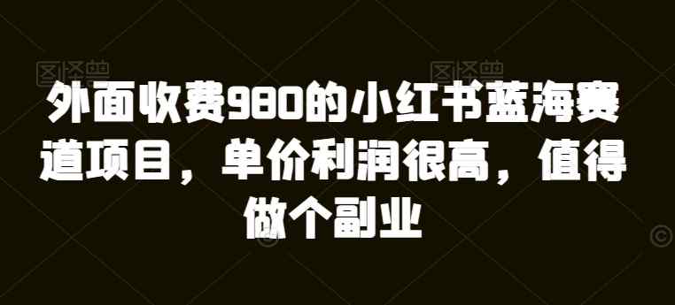 外边收费标准980的小红书瀚海跑道新项目，价格盈利非常高，值得坚持个第二职业-天天有课网