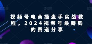 视频号电商实战教程，2024视频号最赚钱的赛道分享-天天有课网
