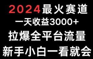 2024最火赛道一天收益3000+拉爆全平台流量新手小白一看就会-天天有课网