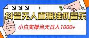 小白实操当天日入1000+，抖音24小时无人直播音乐，不违规，不封号纯撸音浪-天天有课网