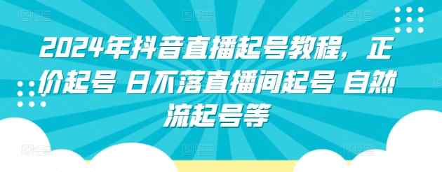2024年抖音直播起号教程，正价起号 日不落直播间起号 自然流起号等-天天有课网