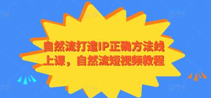 自然流打造IP正确方法线上课，自然流短视频教程-天天有课网