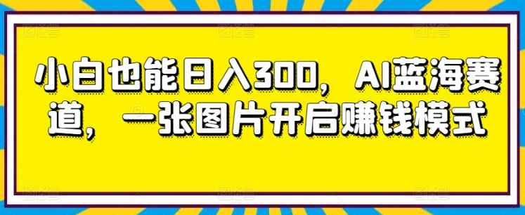 小白也能日入300，AI蓝海赛道，一张图片开启赚钱模式-天天有课网