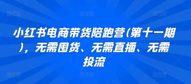 小红书电商带货陪跑营(第十一期)，无需囤货、无需直播、无需投流-天天有课网