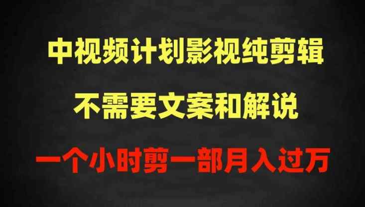 中视频计划影视纯剪辑，不需要文案和解说，一个小时剪一部，100%过原创月入过万【揭秘】-天天有课网