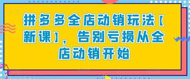 拼多多全店动销玩法【新课】，告别亏损从全店动销开始-天天有课网