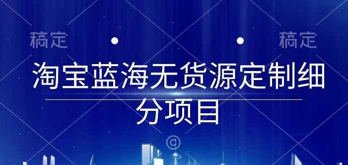 淘宝蓝海无货源定制细分项目，从0到起店实操全流程【揭秘】-天天有课网