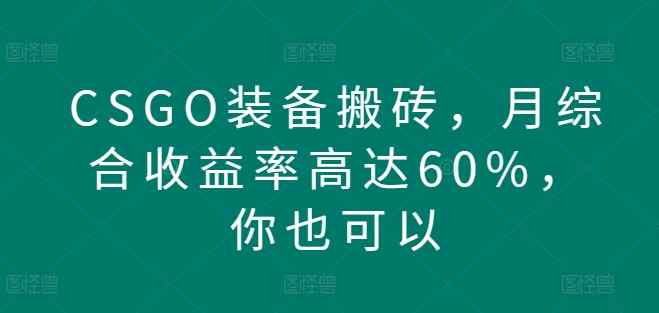 CSGO装备搬砖，月综合收益率高达60%，你也可以-天天有课网
