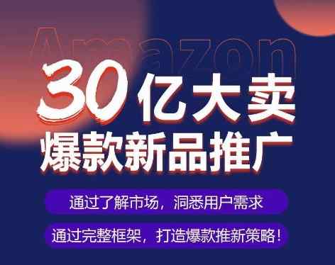 亚马逊·30亿大卖爆款新品推广，可复制、全程案例实操的爆款推新SOP-天天有课网