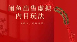 闲鱼出售虚拟内幕，0投入，可以多号操作-天天有课网