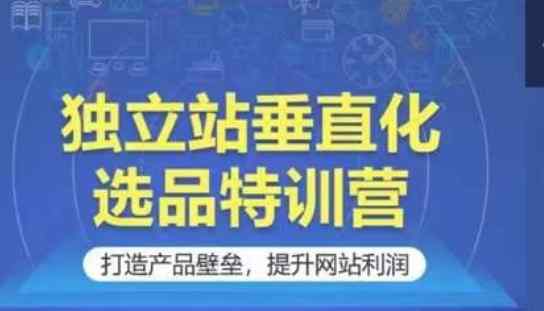 独立站垂直化选品特训营，打造产品壁垒，提升网站利润-天天有课网