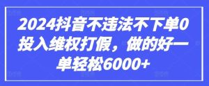 2024抖音不违法不下单0投入维权打假,做的好一单轻松6000+【仅揭秘】-天天有课网