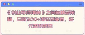 《创业导师揭秘》之闲鱼精品策略,日吸300+潜在创业者,多元盈利路径-天天有课网