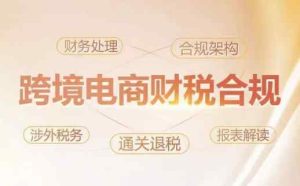 跨境老板财税合规特训营，规避财税风险、提升企业利润-天天有课网