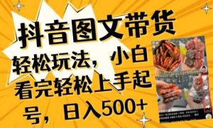抖音图文带货已过时?那你不如仔细看看这个,小白看完轻松上手起号,日入500+不是梦【揭秘】-天天有课网