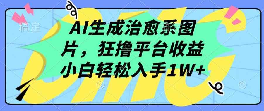AI生成治愈系图片，狂撸平台收益，小白轻松入手1W+【揭秘】-天天有课网