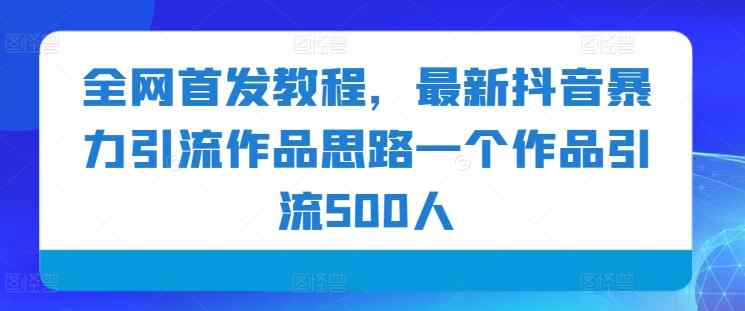 全网首发教程，最新抖音暴力引流作品思路一个作品引流500人-天天有课网