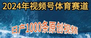 2024年体育赛道视频号，新手小白轻松操作日产1000条原创视频，多账号多撸分成-天天有课网