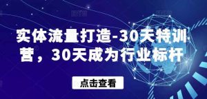 实体流量打造-30天特训营，30天成为行业标杆-天天有课网