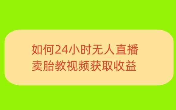 一单利润19.9.24小时无人直播胎教故事，每天轻松200+-天天有课网