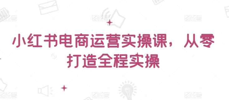 小红书电商运营实操课，​从零打造全程实操-天天有课网