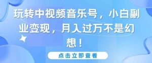 玩转中视频音乐号，小白副业变现，月入过万不是幻想【揭秘】-天天有课网