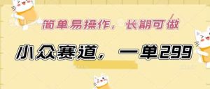 小众赛道,一单299.简单易操作,长期可做【揭秘】-天天有课网