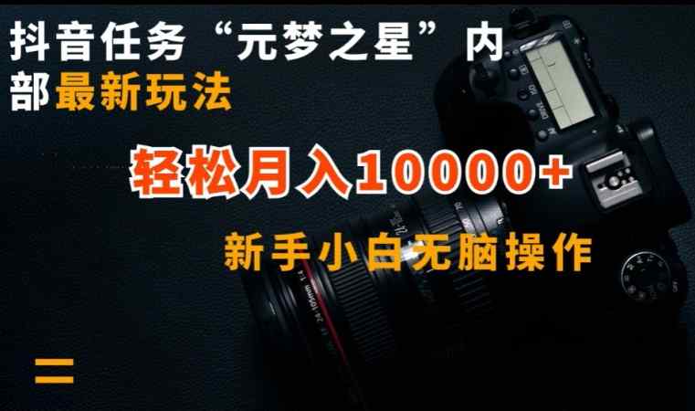 抖音任务“元梦之星”内部最新玩法，新手小白无脑操作，轻松月入10000+【揭秘】-天天有课网