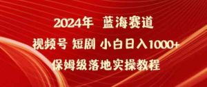 2024年视频号短剧新玩法小白日入1000+保姆级落地实操教程【揭秘】-天天有课网