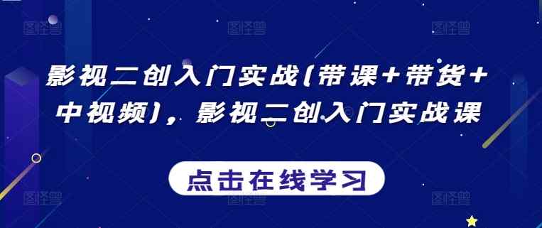 影视二创入门实战(带课+带货+中视频)，影视二创入门实战课-天天有课网