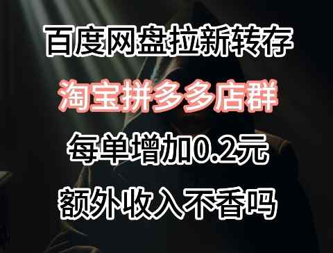 针对拼多多淘宝虚拟店的百度网盘拉新，每订单多0.2元额外收入-天天有课网