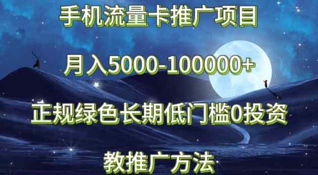手机流量卡推广项目月入5000-100000+，正规绿色长期，低门槛0投资，教推广方法-天天有课网
