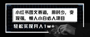 小红书图文赛道，用时少，变现强，懒人小白必入项目，轻松实现月入1w+-天天有课网