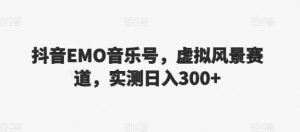抖音EMO音乐号，虚拟风景赛道，实测日入300+-天天有课网