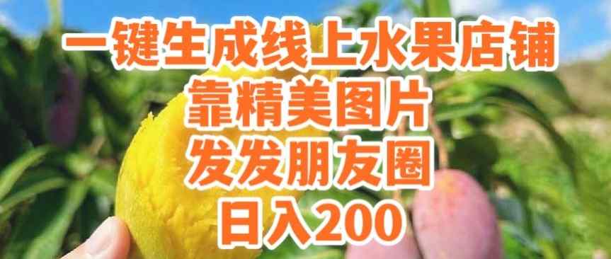 一键生成线上水果店，靠精美图片发发朋友圈，也能日入200-天天有课网