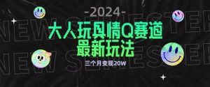 全新大人玩具情Q赛道合规新玩法,公转私域不封号流量多渠道变现,三个月变现20W【揭秘】-天天有课网