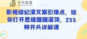 影视综纪漫文案引爆点,给你打开思维醍醐灌顶,255种开头详解课-天天有课网
