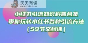 小红书引流知识普及合辑,带你玩转小红书的各种各样推广方法-天天有课网