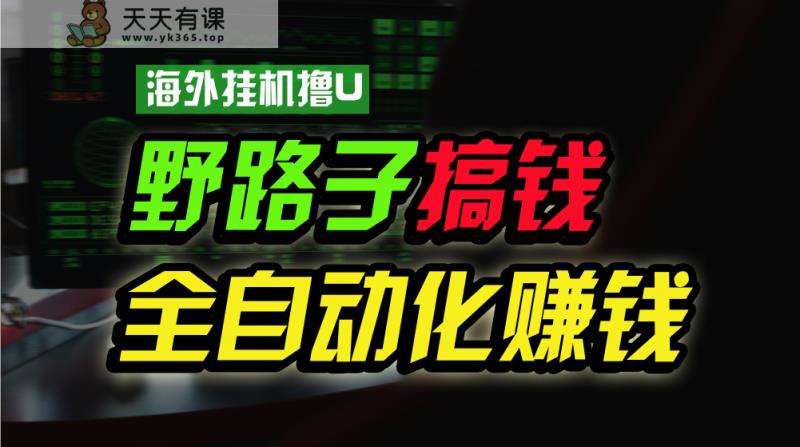 海外挂机撸U新平台，日赚15美元，全程无人值守，可批量放大，工作室内部项目！-天天有课网