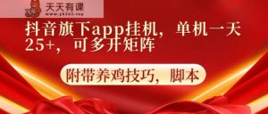 抖音视频集团旗下app自动点击，单机版一天盈利25 ，可以多开引流矩阵-天天有课网