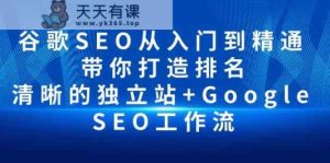 谷歌SEO从入门到精通 带你打造排名 清晰的独立站+Google SEO工作流-天天有课网