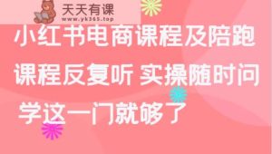 小红书电商课程及陪跑，课程反复听 实操随时问 学这一门就够了-天天有课网
