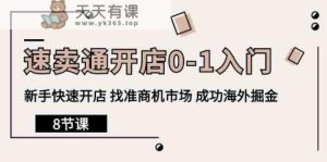 全球速卖通开实体店0-1新手入门,初学者迅速开实体店 选准创业商机销售市场 取得成功国外掘金队-天天有课网